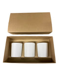 3 x 9cl Votive Candle Gift Box laying flat - KRAFT (Pack of 10)