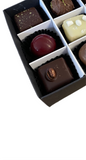 FOLD UP 9 CHOCOLATE BOX - BUNDLE - Black Base/White Lid/White insert (Pack of 20)