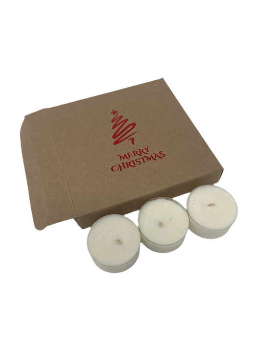 TEALIGHT CANDLE BOX for 9 tealights - KRAFT MERRY CHRISTMAS COLLECTION