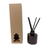 100ml DIFFUSER BOX  tall  - KRAFT WITH CHRISTMAS TREE WINDOW pack of 10