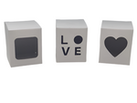 9CL CANDLE BOX with wording LOVE - WHITE (Pack of 10)