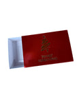 TEALIGHT CANDLE BOX WITH  SHINY RED SLEEVE  for 4 Tealights Christmas Tree - WHITE BASE (Pack of 10)