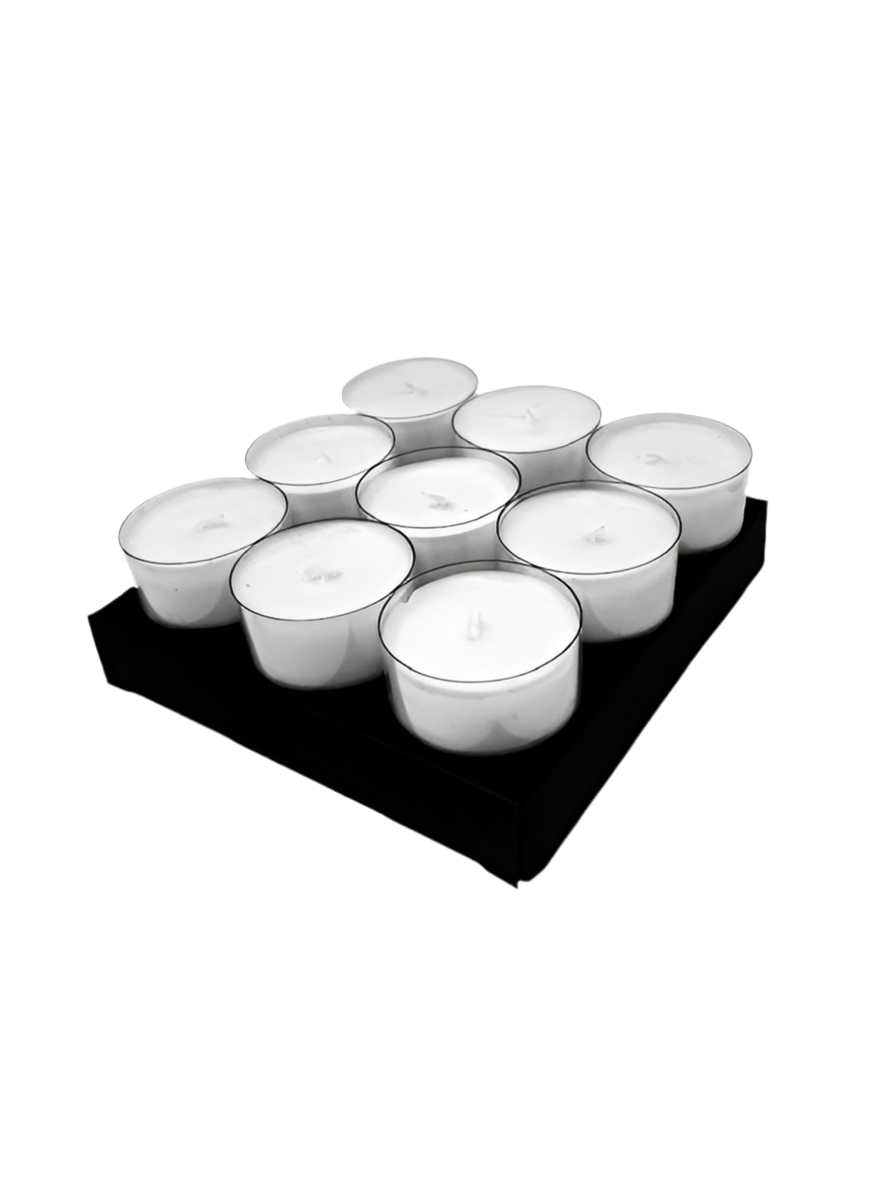 TEALIGHT CANDLE BOX for 9 tealights - BLACK (Pack of 10)