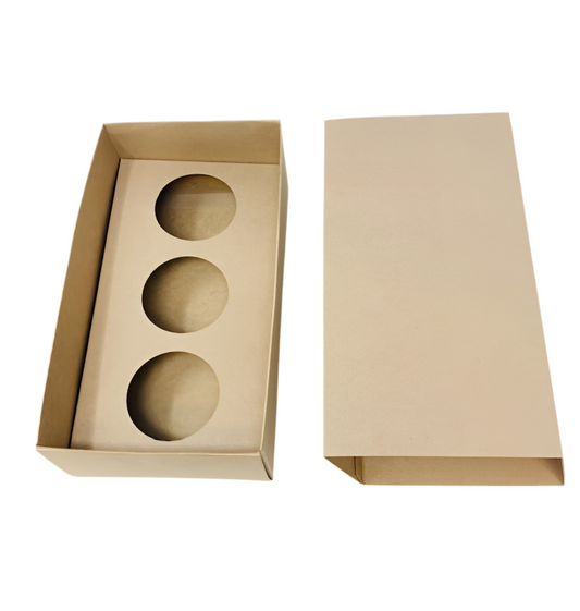 3 x 9cl Votive Candle Gift Box - KRAFT(Pack of 10)