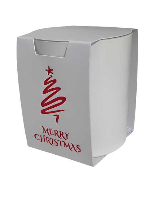 20CL CANDLE Wrap with lock  base- WHITE MERRY CHRISTMAS COLLECTION (Pack of 10)