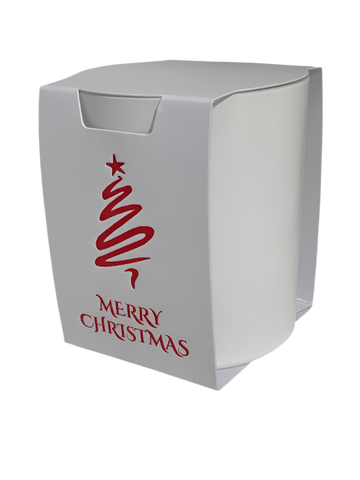 20CL CANDLE Wrap with lock  base- WHITE MERRY CHRISTMAS COLLECTION (Pack of 10)