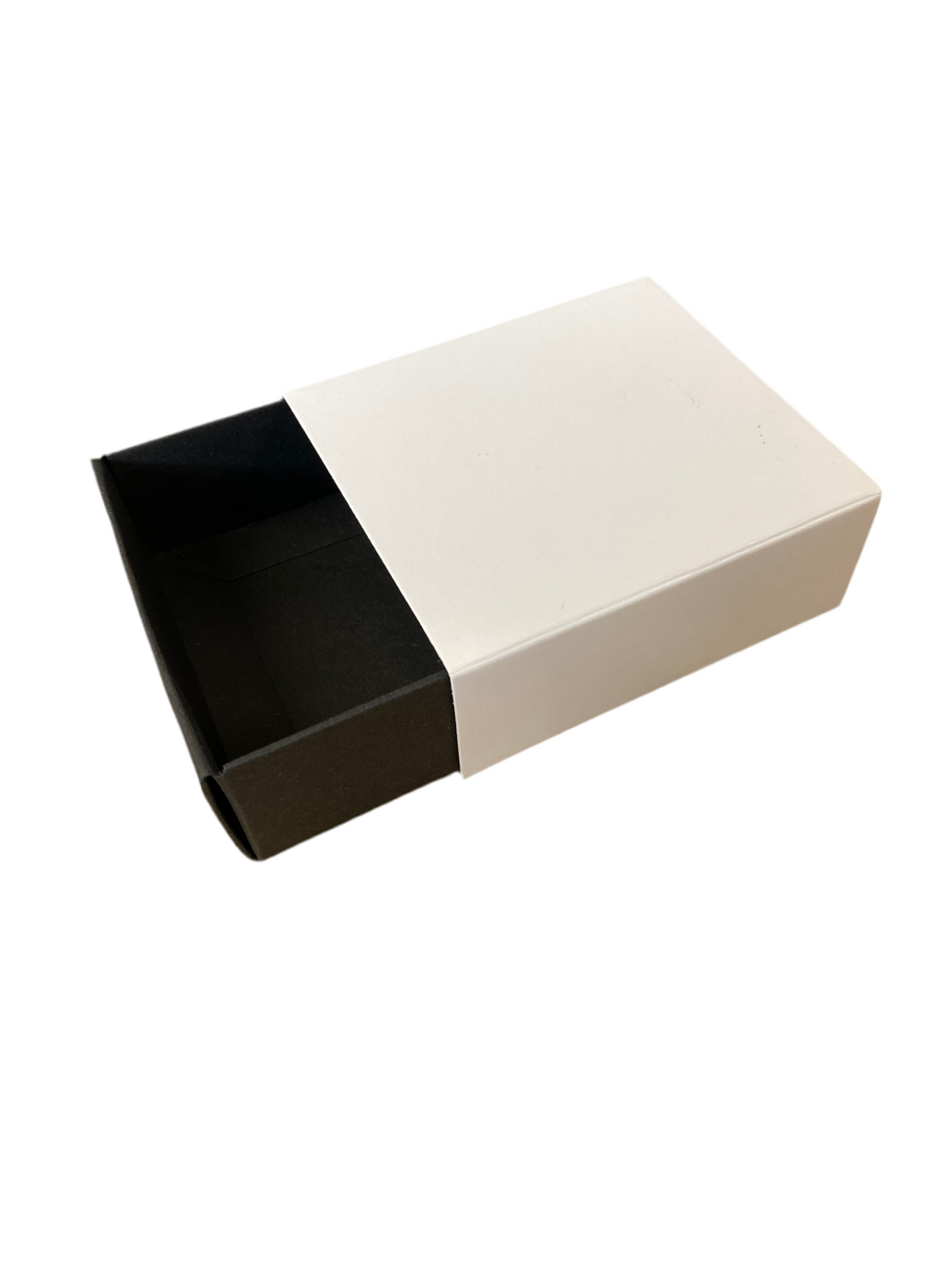 TEALIGHT CANDLE BOX WITH SLEEVE  for 4 Tealights - BLACK BASE/WHITE SLEEVE  (Pack of 10)