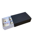 WAX MELT BOX WITH SLEEVE  for 6 Melts - WHITE BASE/BLACK SLEEVE (Pack of 10)