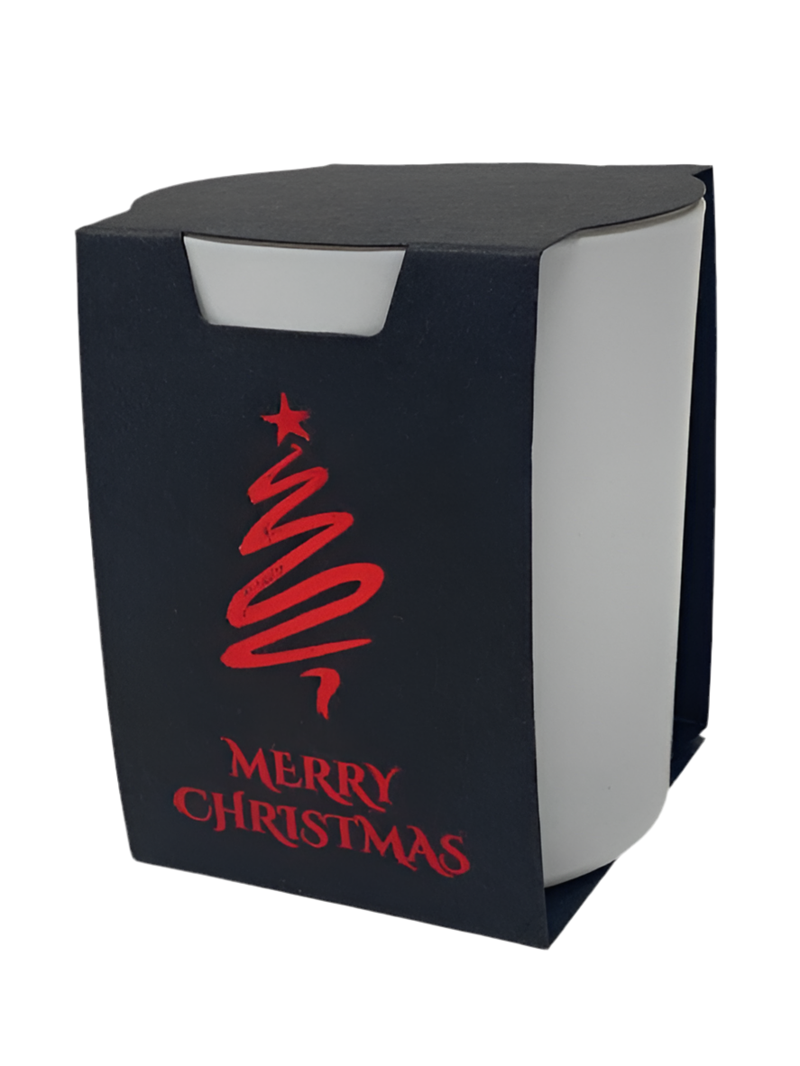 30CL CANDLE Wrap with lock  base- BLACK -  MERRY CHRISTMAS COLLECTION