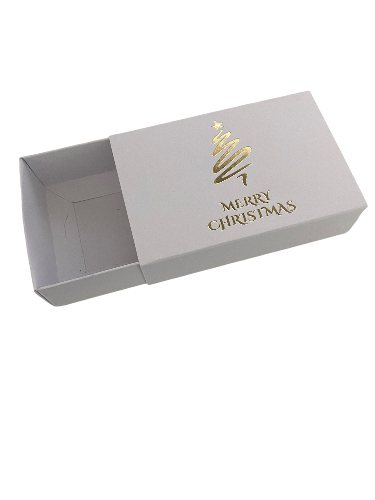 TEALIGHT CANDLE BOX WITH WHITE SLEEVE Christmas Tree  for 6 Tealights  - WHITE (Pack of 10)