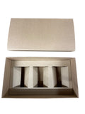 3 x 9cl Votive Candle Gift Box laying flat - KRAFT (Pack of 10)