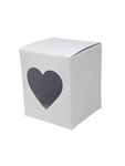 9CL CANDLE BOX with heart window - WHITE (Pack of 10)