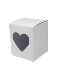 9CL CANDLE BOX with heart window - WHITE (Pack of 10)