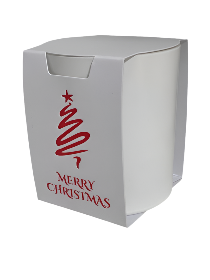 20CL CANDLE Wrap with lock  base- WHITE MERRY CHRISTMAS COLLECTION (Pack of 10)