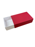 TEALIGHT CANDLE BOX WITH SLEEVE for 6 Tealights - WHITE BASE/CHERRY RED SLEEVE (Pack of 10)