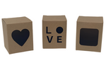 9CL CANDLE BOX with heart window - KRAFT (Pack of 10)