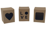 9CL CANDLE BOX with heart window - KRAFT (Pack of 10)