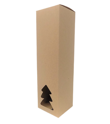 100ml DIFFUSER BOX  tall  - KRAFT WITH CHRISTMAS TREE WINDOW pack of 10