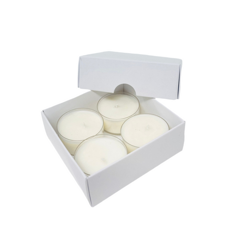 TEALIGHT CANDLE BOX  for 4 Tealights - WHITE