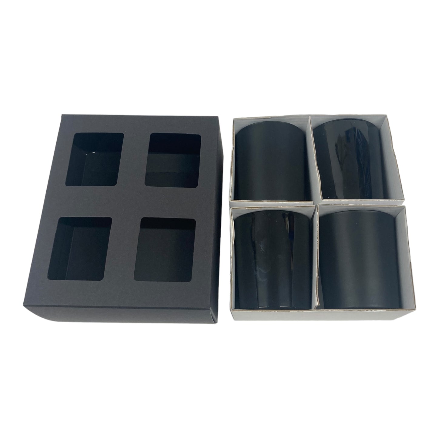 VOTIVE CANDLE BOX - BLACK FOR 4 X 9CL CANDLES (Pack of 10)