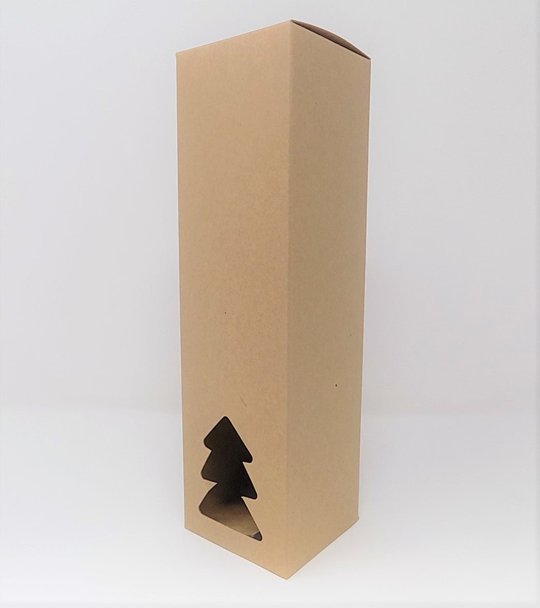 100ml DIFFUSER BOX  tall  - KRAFT WITH CHRISTMAS TREE WINDOW pack of 10