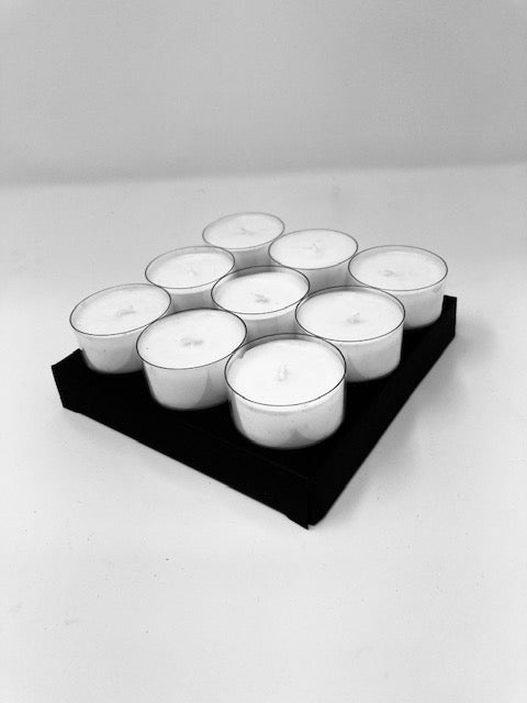 TEALIGHT CANDLE BOX for 9 tealights - BLACK (Pack of 10)