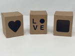 9CL CANDLE BOX with wording LOVE - KRAFT (Pack of 10)