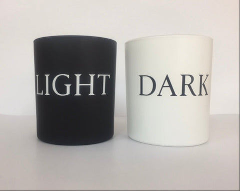 9cl Candle Glass GLOSS BLACK - Screen Printed (Glass included)