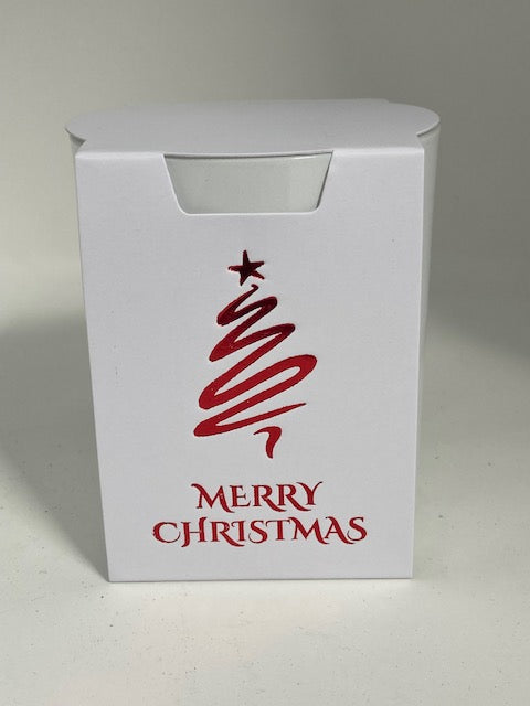 30CL CANDLE Wrap with lock  base- WHITE MERRY CHRISTMAS COLLECTION