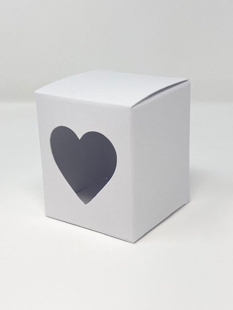 Small Confectionery Box with heart window - WHITE