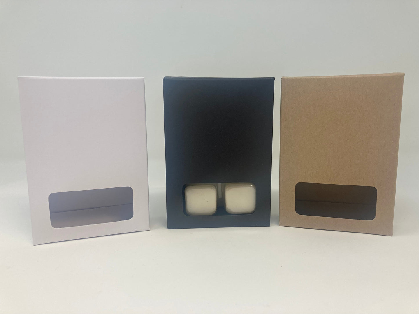 WAX MELT BOX FOR CLAM SHELL with Window - WHITE