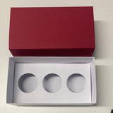 3 x 9cl Votive Candle Gift Box - WHITE/CHERRY RED (Pack of 10)