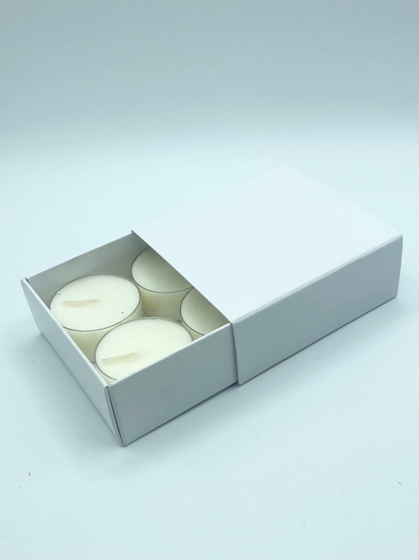 TEALIGHT CANDLE BOX WITH SLEEVE  for 4 Tealights - WHITE (Pack of 10)